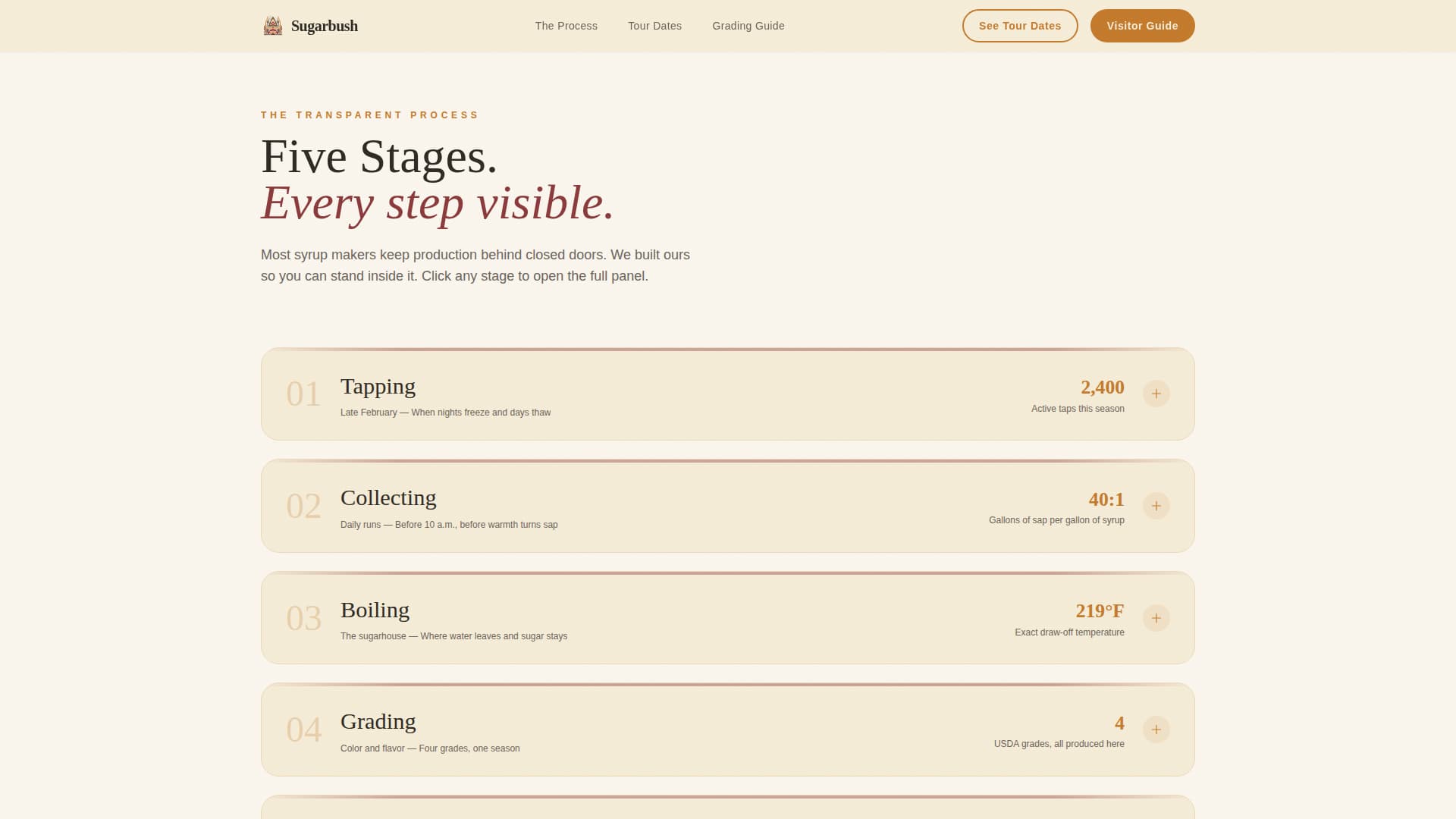 Sugarbush - Immersive Maplefarm Landing Page Template