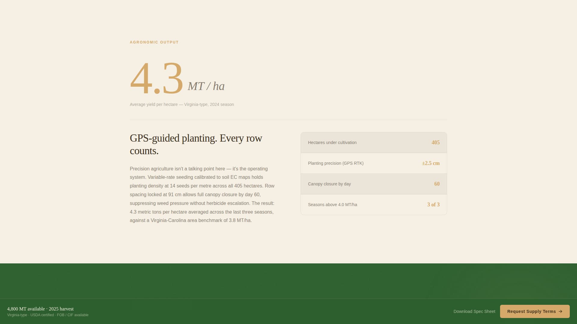 Crop & Grain Farming Privacy Policy Website Template