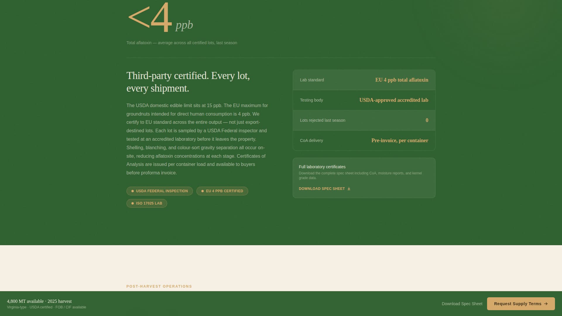 Crop & Grain Farming Privacy Policy Website Template