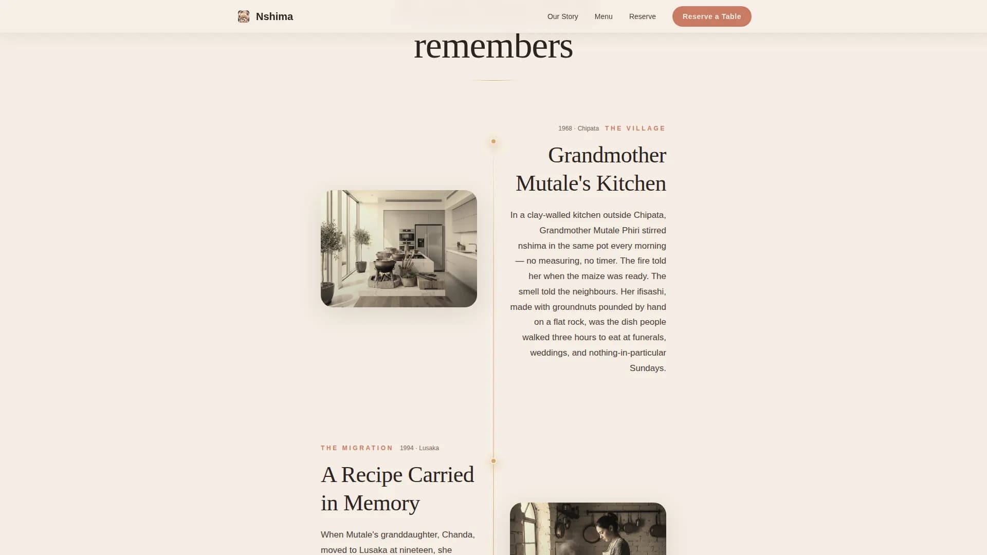 Nshima — Premium Dining Restaurant Landing Page Template