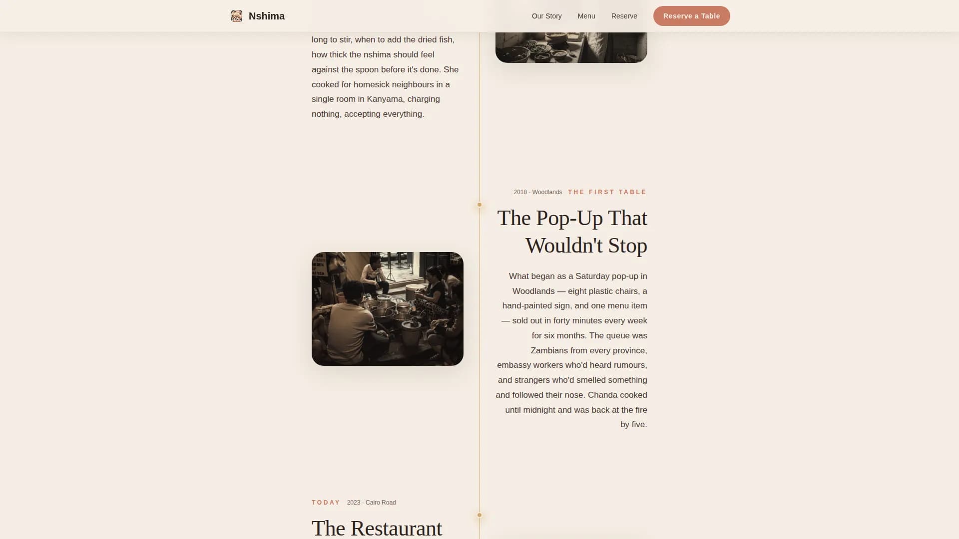 Nshima — Premium Dining Restaurant Landing Page Template