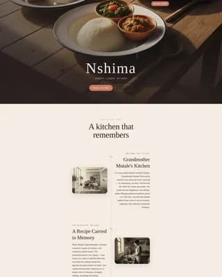 Nshima — Premium Dining Restaurant Landing Page Template