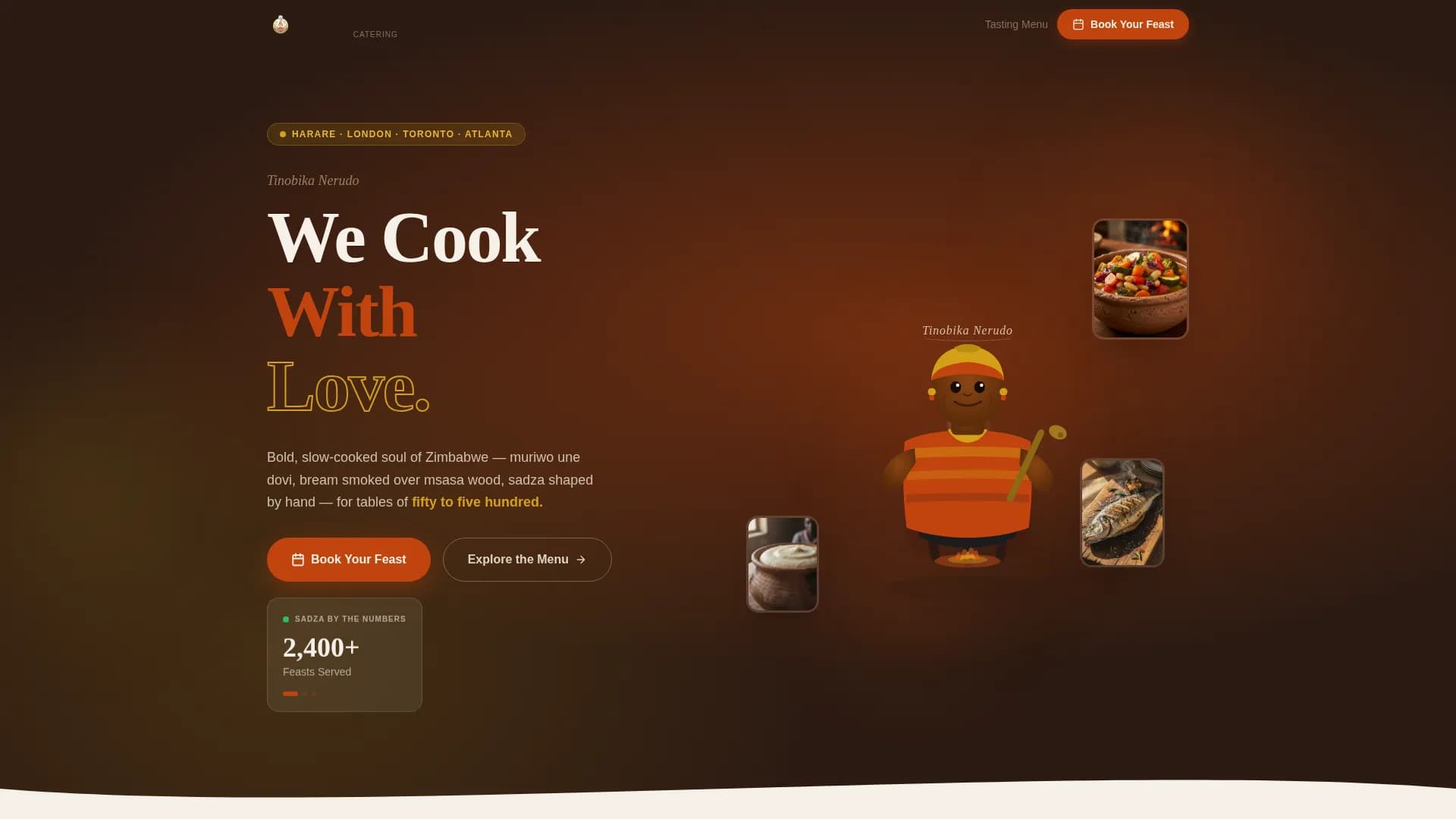 Heritage — Authentic Zimbabwean Catering Landing Page Template