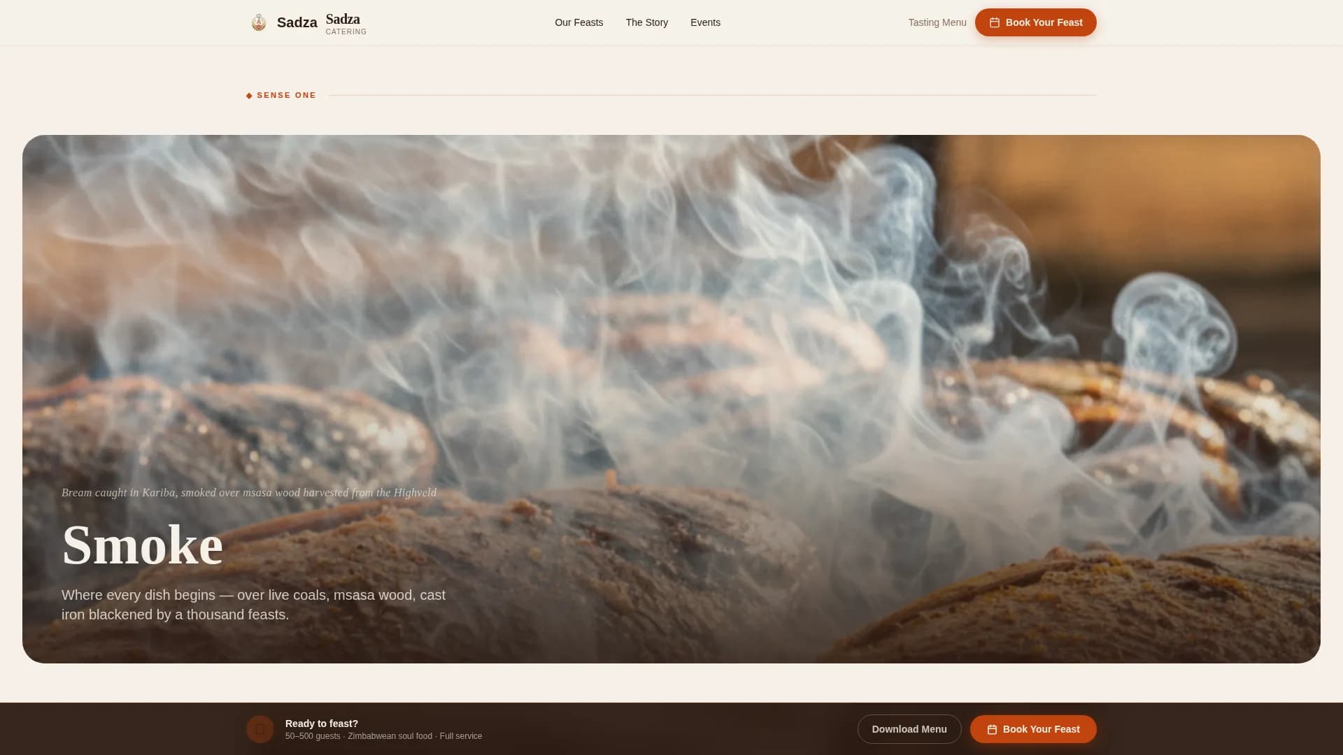 Heritage — Authentic Zimbabwean Catering Landing Page Template