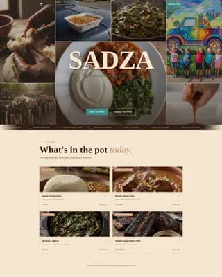 Sadza — Authentic Zimbabwean Cuisine Landing Page Template