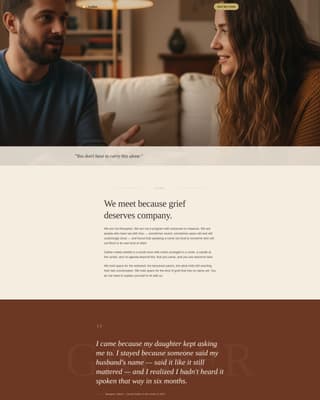 Gather - Heartfelt Bereavement Landing Page Template