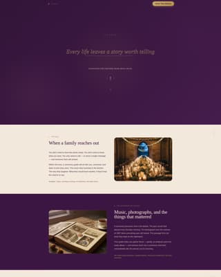Gather - Dignified Memorial Landing Page Template