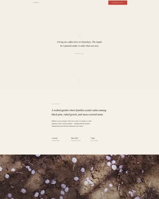 Stillness - Serene Cremationgarden Landing Page Template