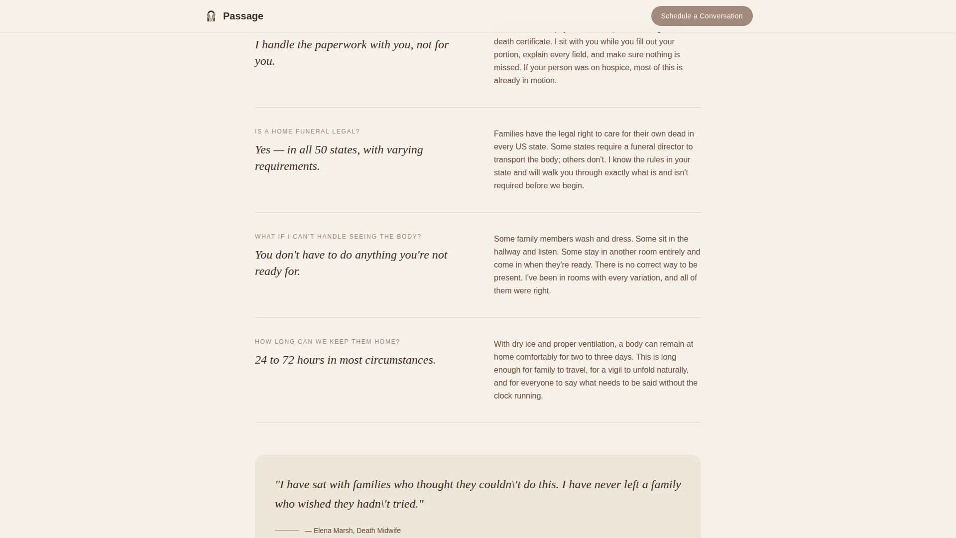 Doula — Death Midwife Service Landing Page Template