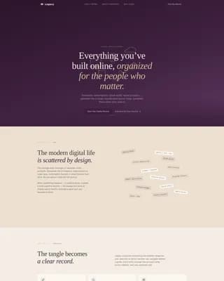 Legacy — Smart Digital Estate Landing Page Template