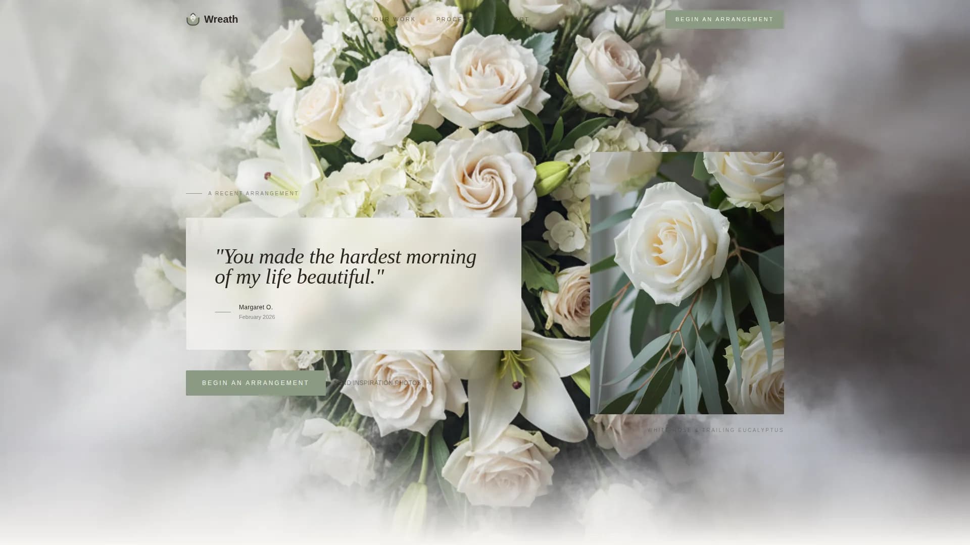 Wreath — Luxe Floral Arrangement Landing Page Template