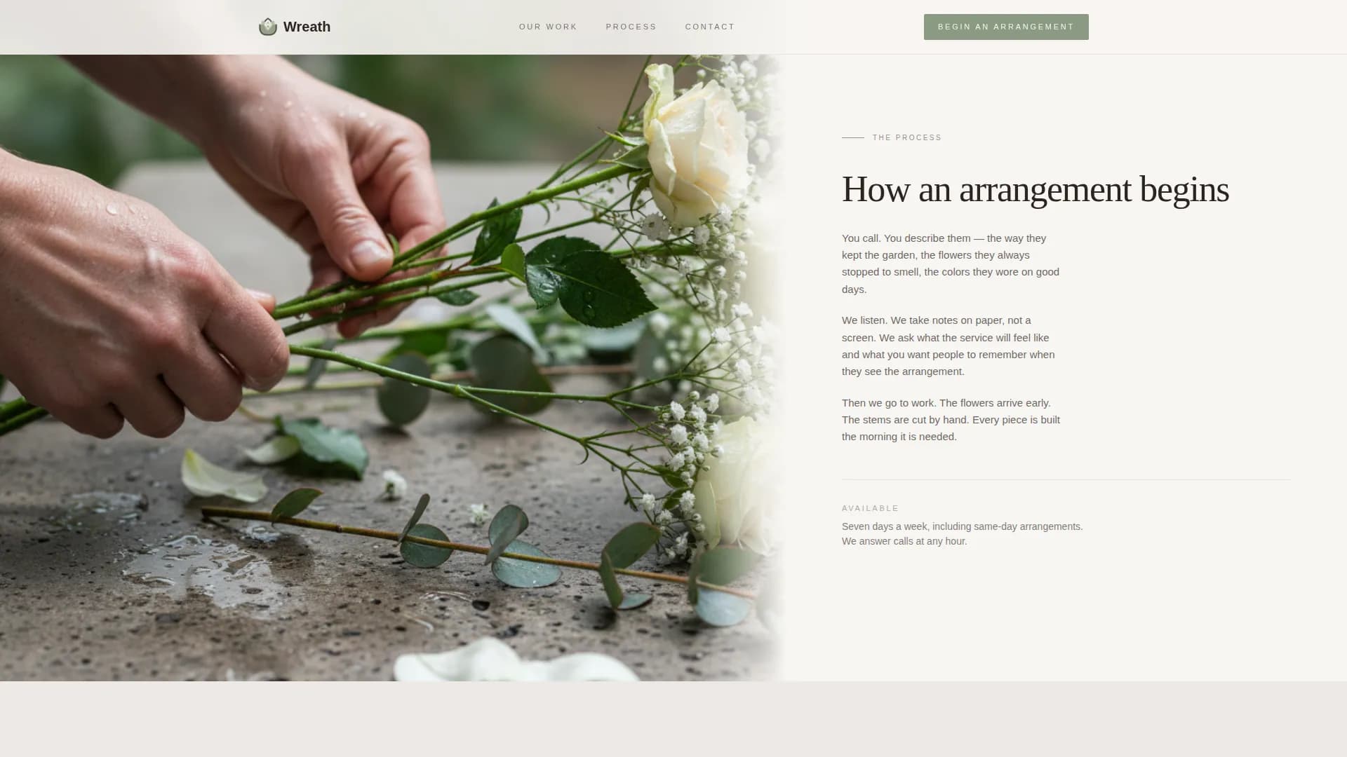 Wreath — Luxe Floral Arrangement Landing Page Template