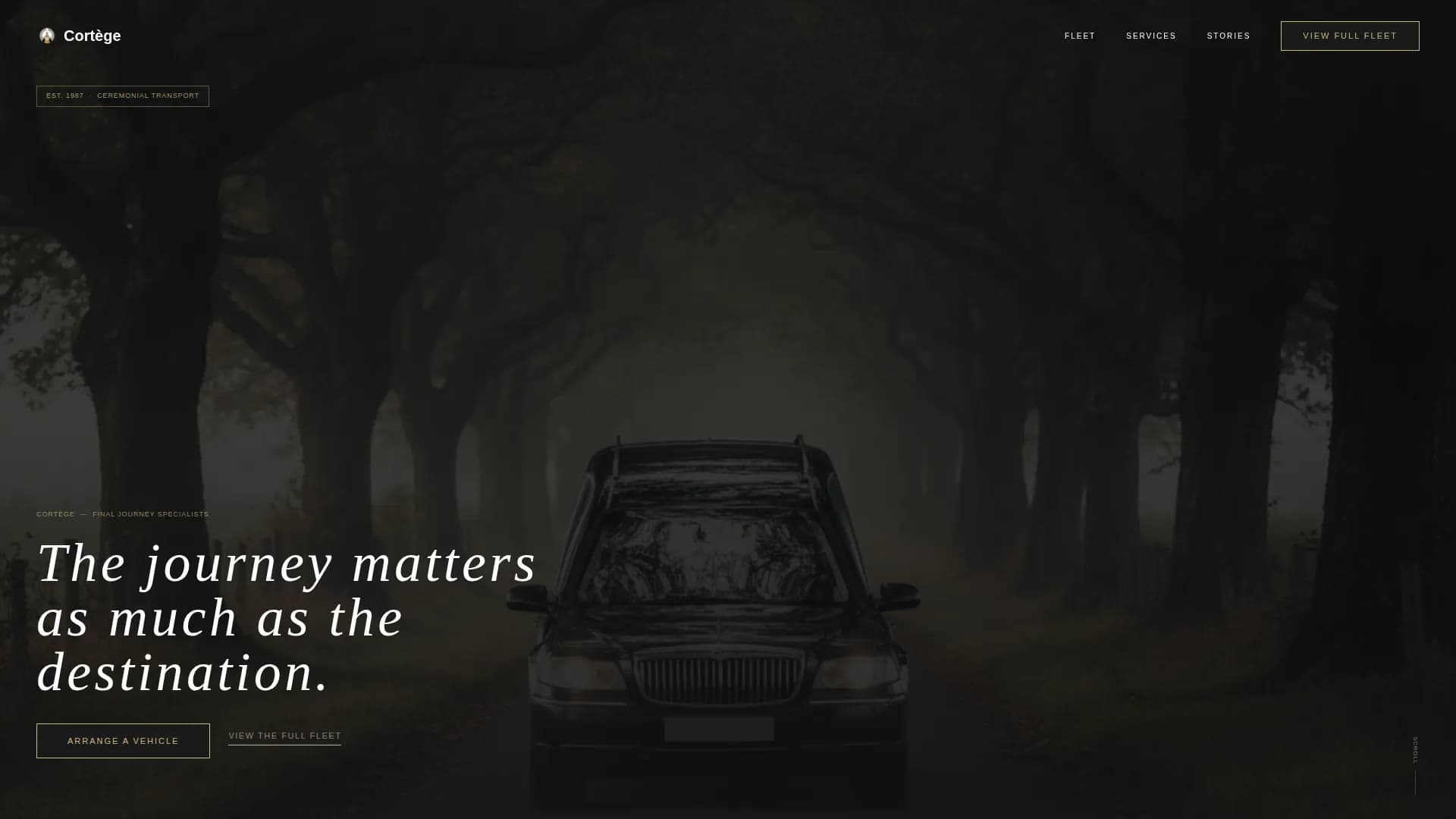 Cortge - Heritage Funeral Transport Landing Page Template