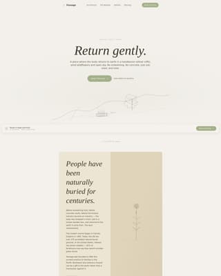 Passage - Serene Ecofuneral Landing Page Template