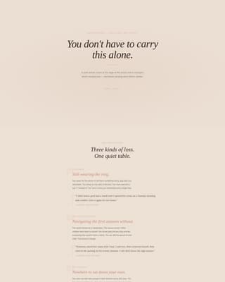 Passage - Healing Griefretreat Landing Page Template