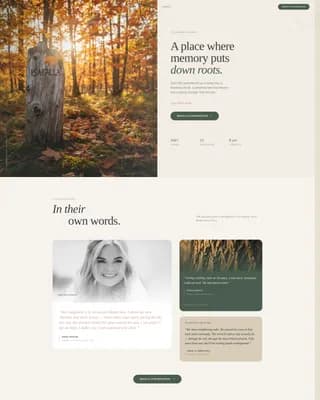 Grove - Living Memorial Garden Landing Page Template