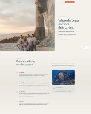 Reef — Marine Memorial Garden Landing Page Template