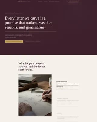 Etch — Artisan Memorial Stone Landing Page Template