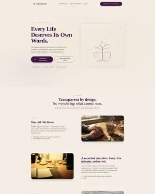 Passage — Legacy Biography Service Landing Page Template