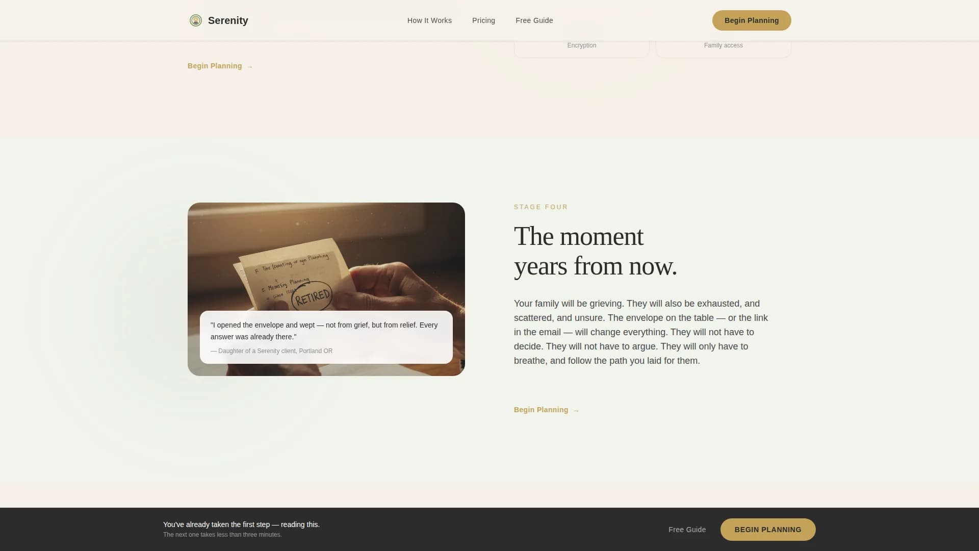 Serenity — Expert Funeral Preplanning Landing Page Template