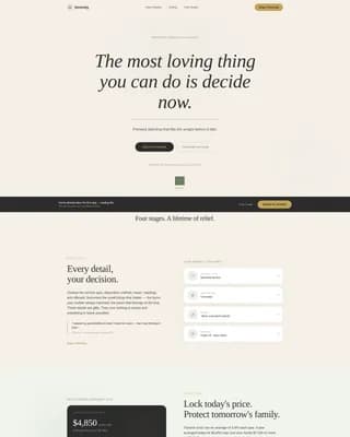 Serenity — Expert Funeral Preplanning Landing Page Template