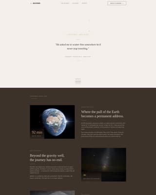 Ascend - Serene Spaceburial Landing Page Template