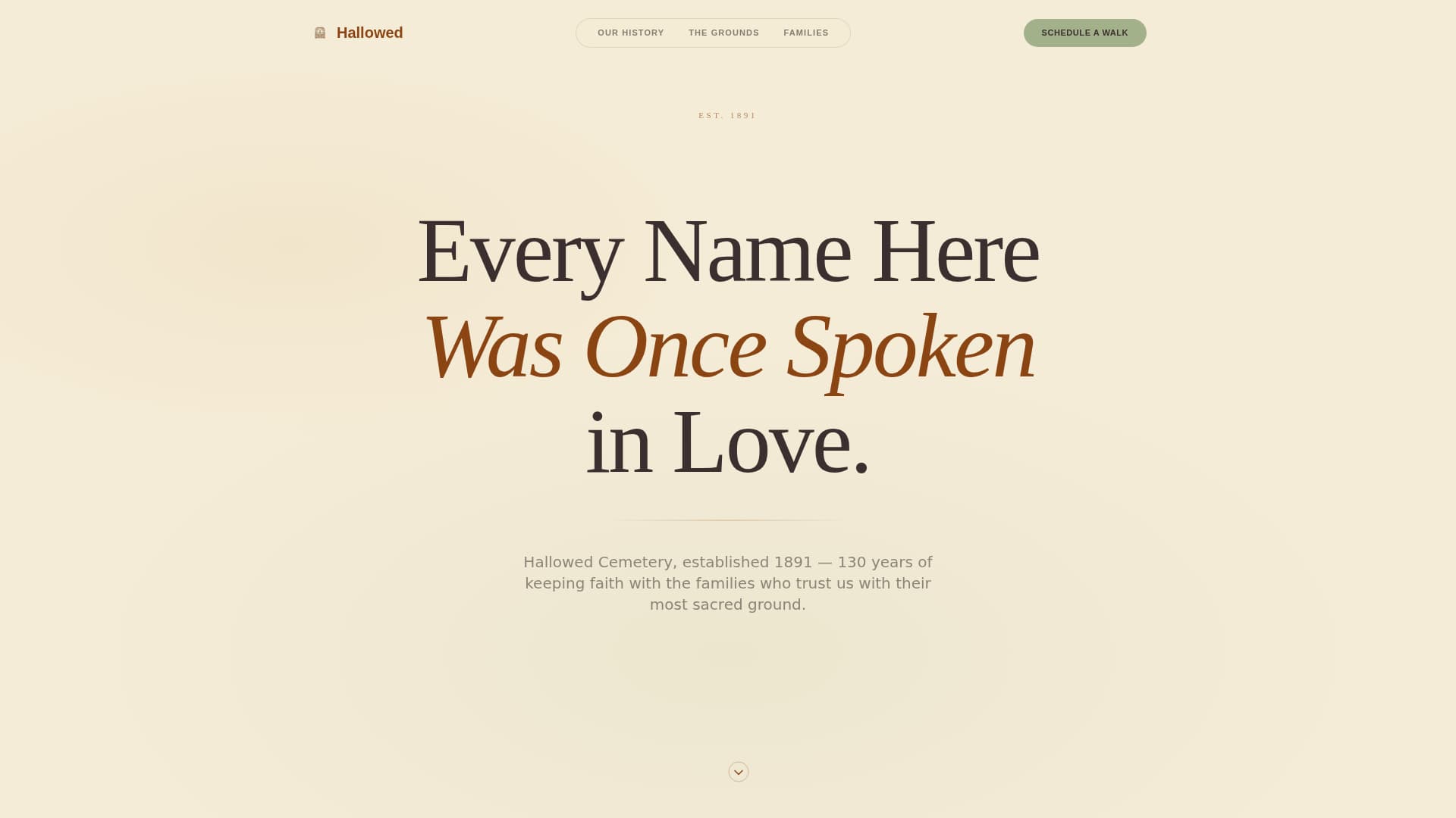 Hallowed - Timeless Cemetery Landing Page Template