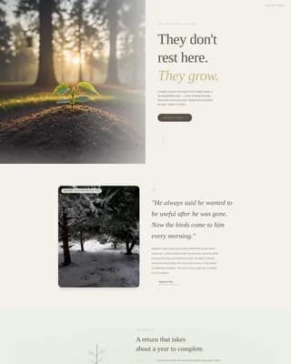 Canopy — Biodegradable Burial Pod Landing Page Template