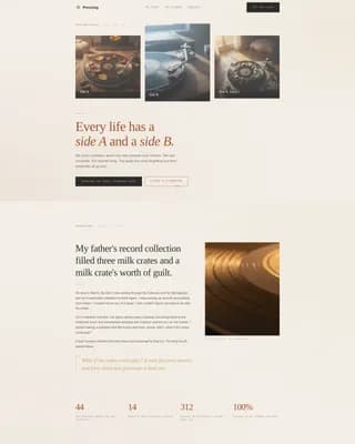 Echo — Timeless Vinyl Collector Landing Page Template