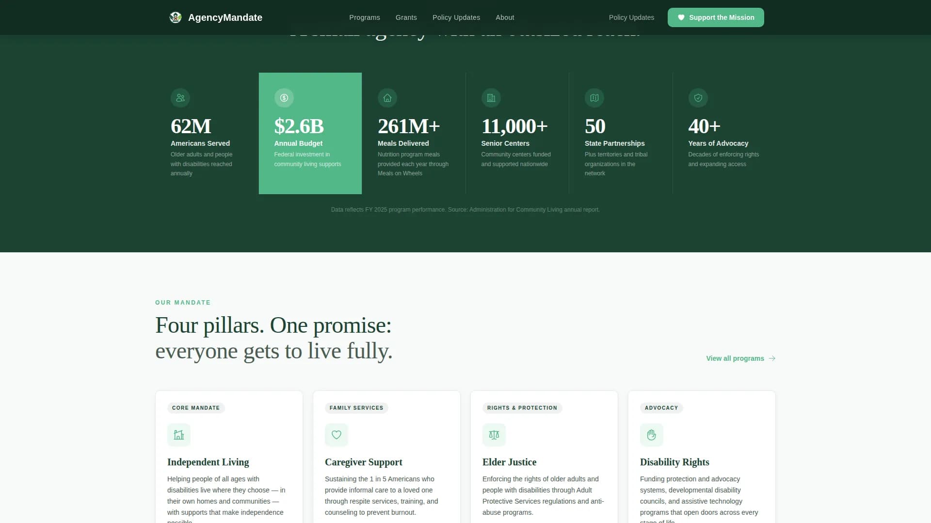 Advocate — Comprehensive Senior Services Landing Page Template