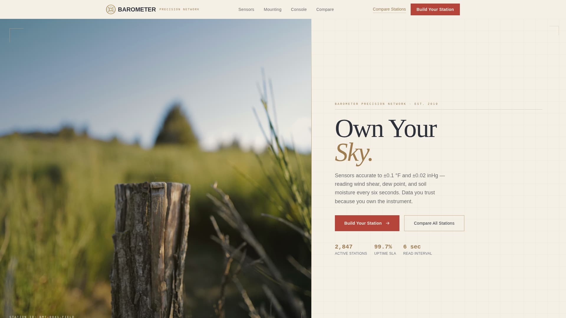 Barometer - Precision Weatherstation Landing Page Template