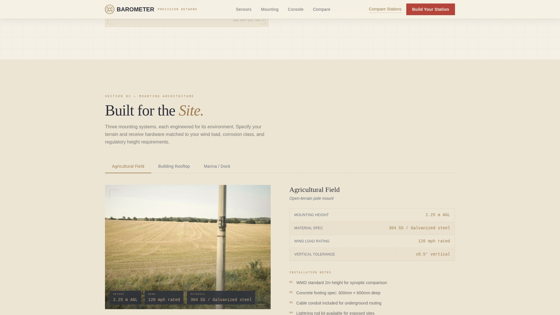 Barometer - Precision Weatherstation Landing Page Template