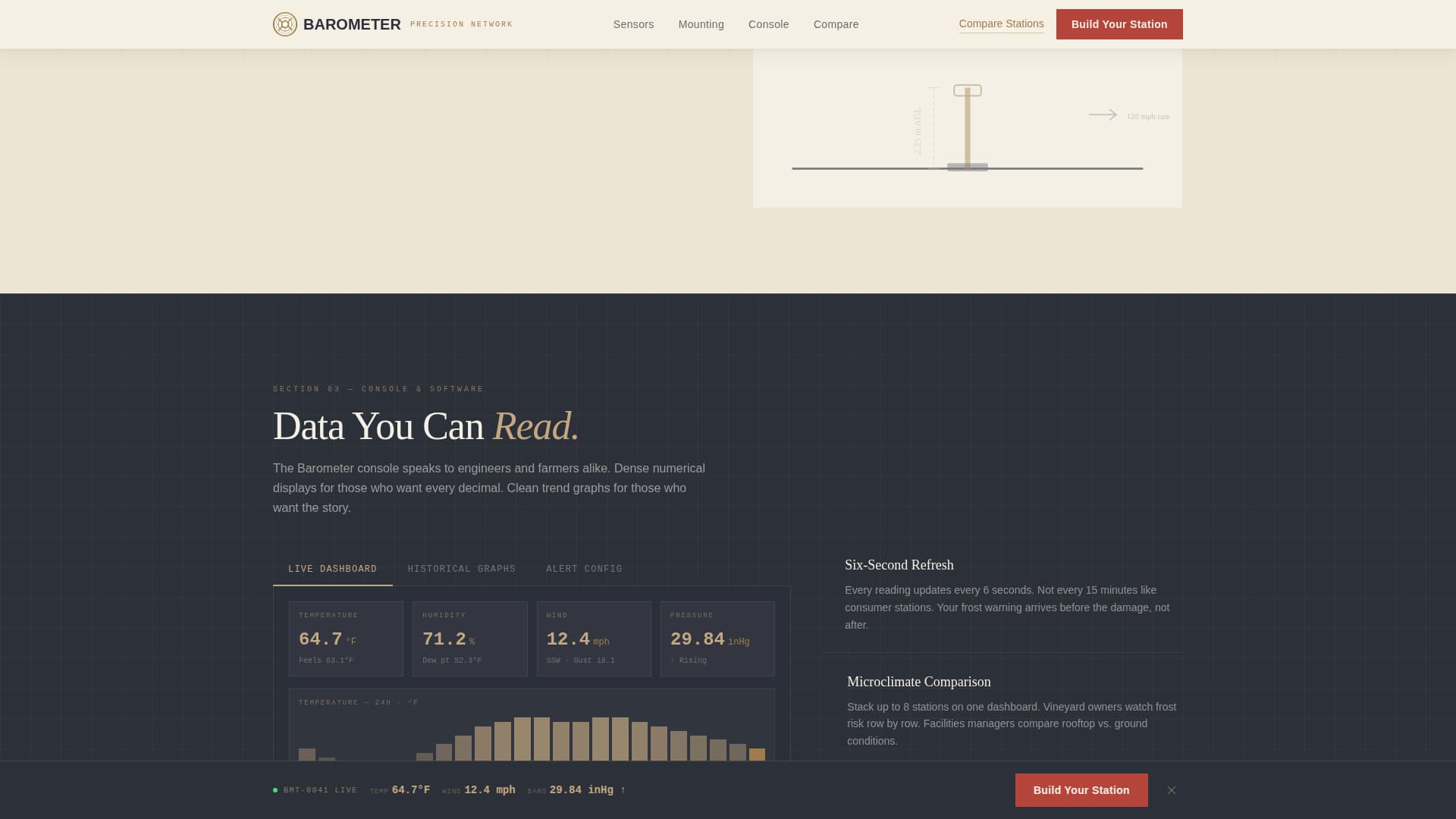 Barometer - Precision Weatherstation Landing Page Template