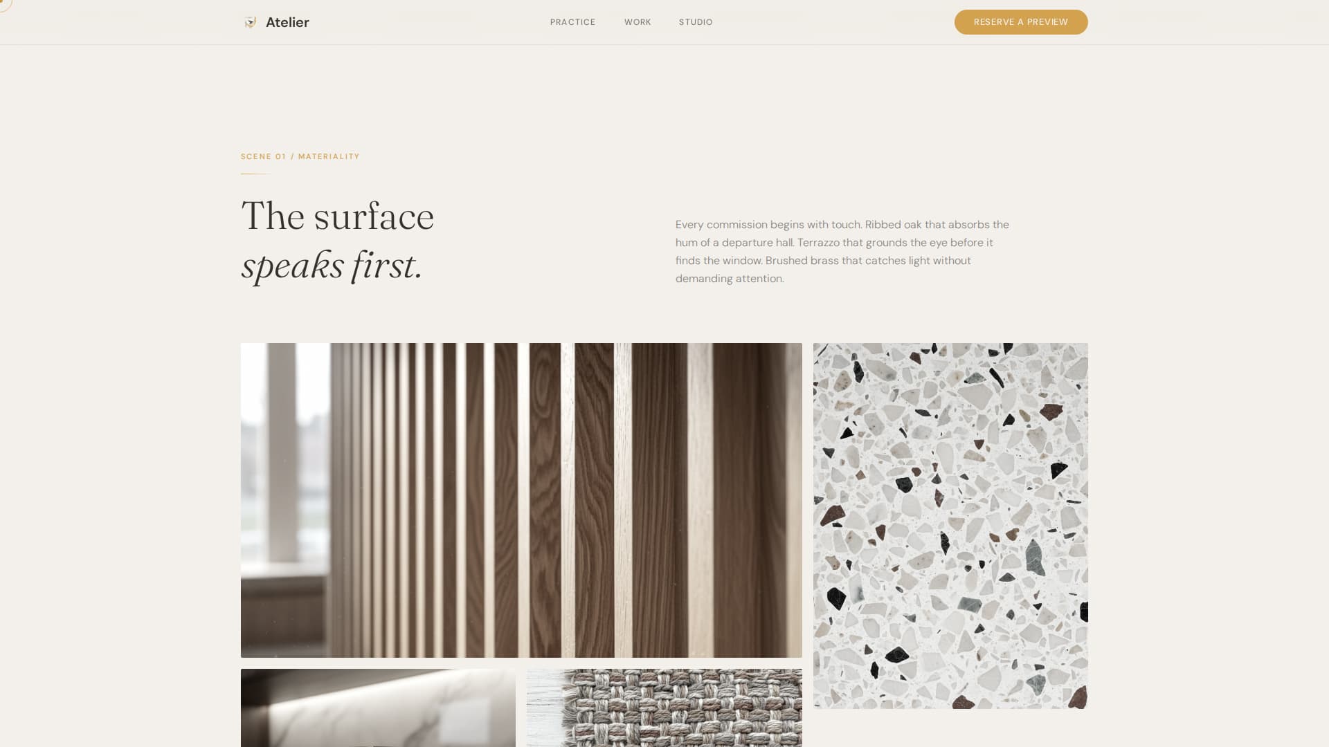 Atelier - Serene Lounge Landing Page Template