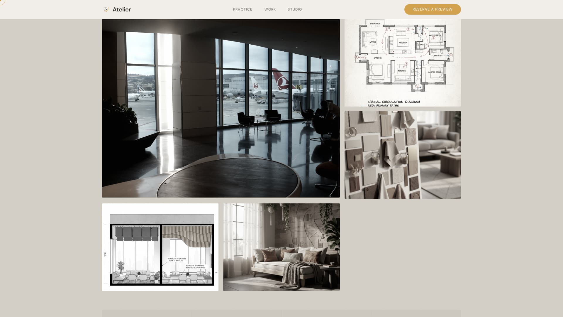 Atelier - Serene Lounge Landing Page Template