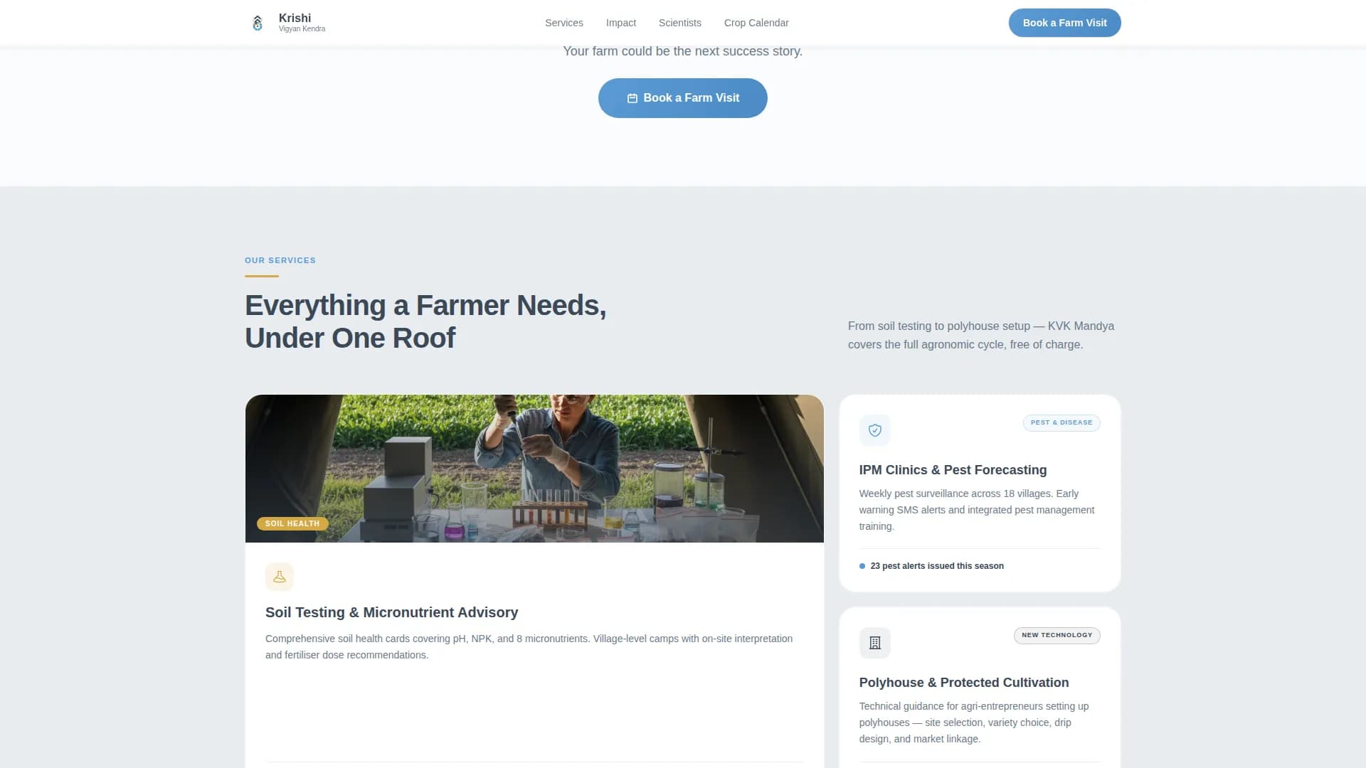 Harvest — Innovative Extension Services Landing Page Template