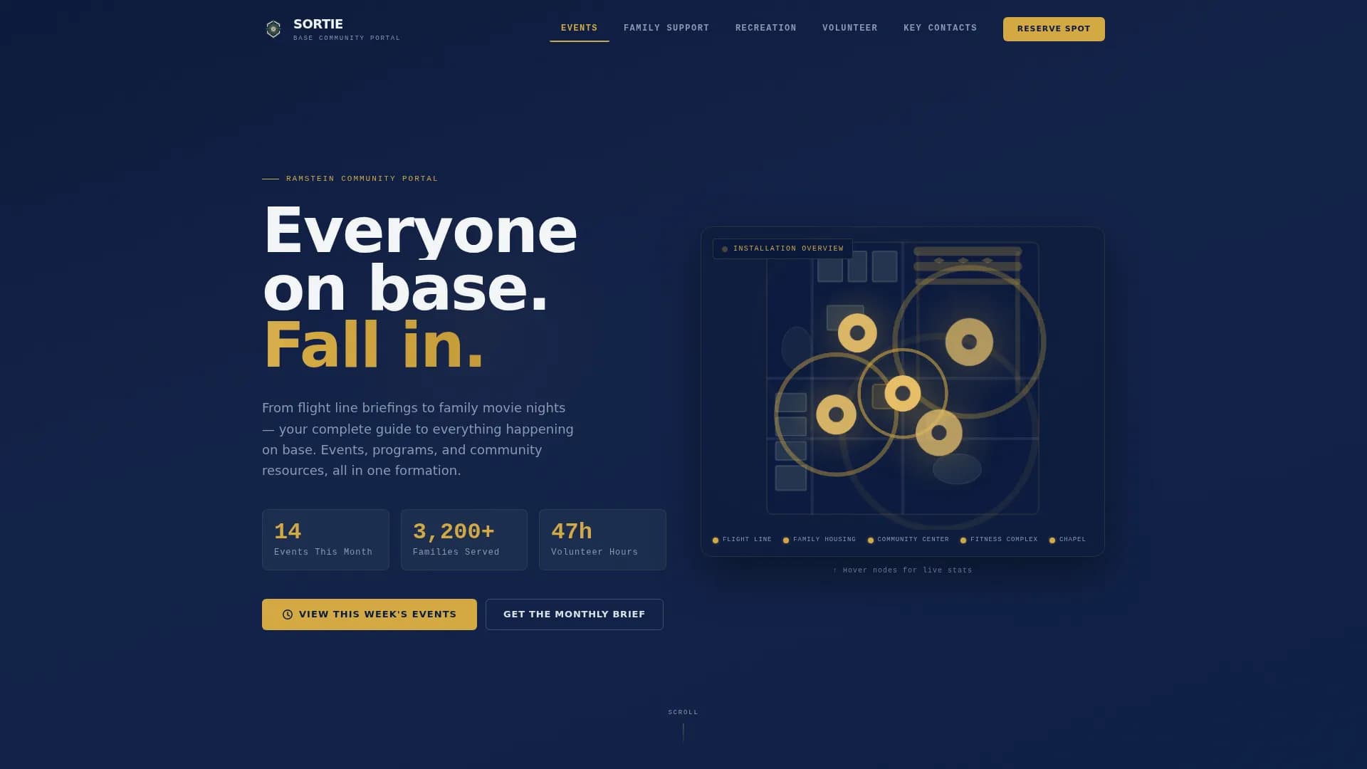 Basecamp — Connected Military Community Landing Page Template