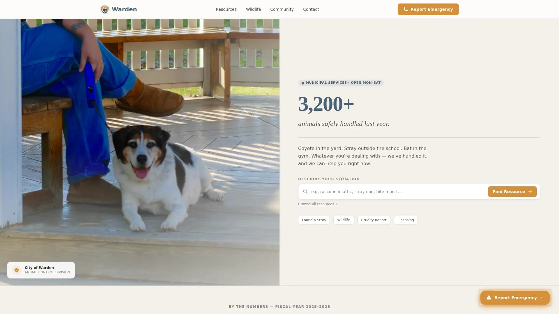Guardian — Trusted Animal Control Landing Page Template