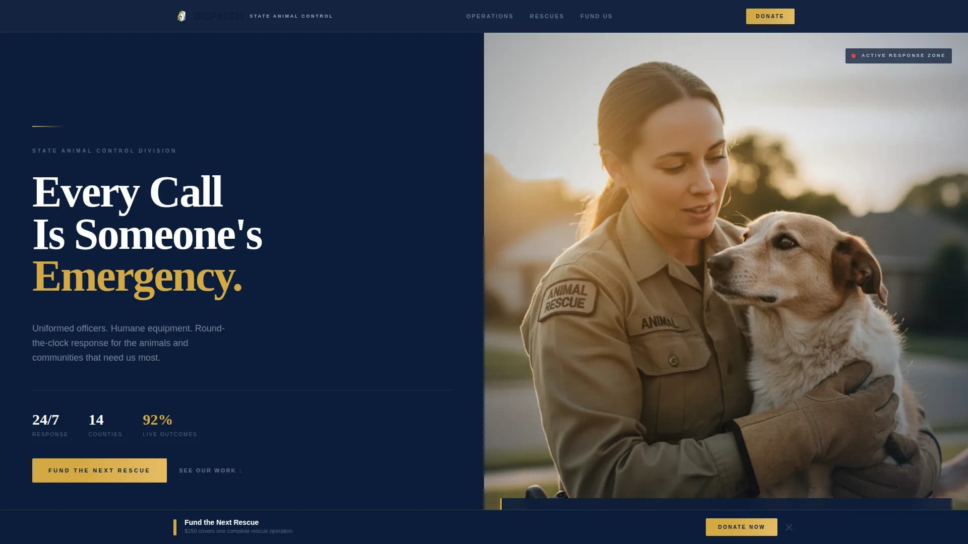 Rescue — Dedicated Wildlife Services Landing Page Template