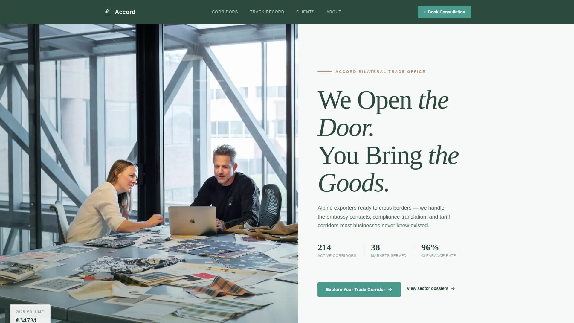Accord - Alpine Trade Corridor Landing Page Template