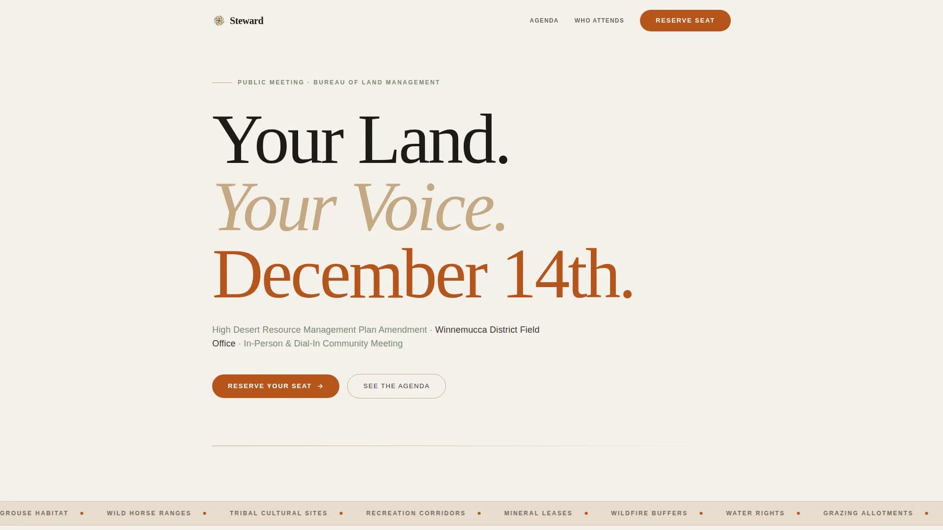 Steward — Preserve Conservation Event Landing Page Template