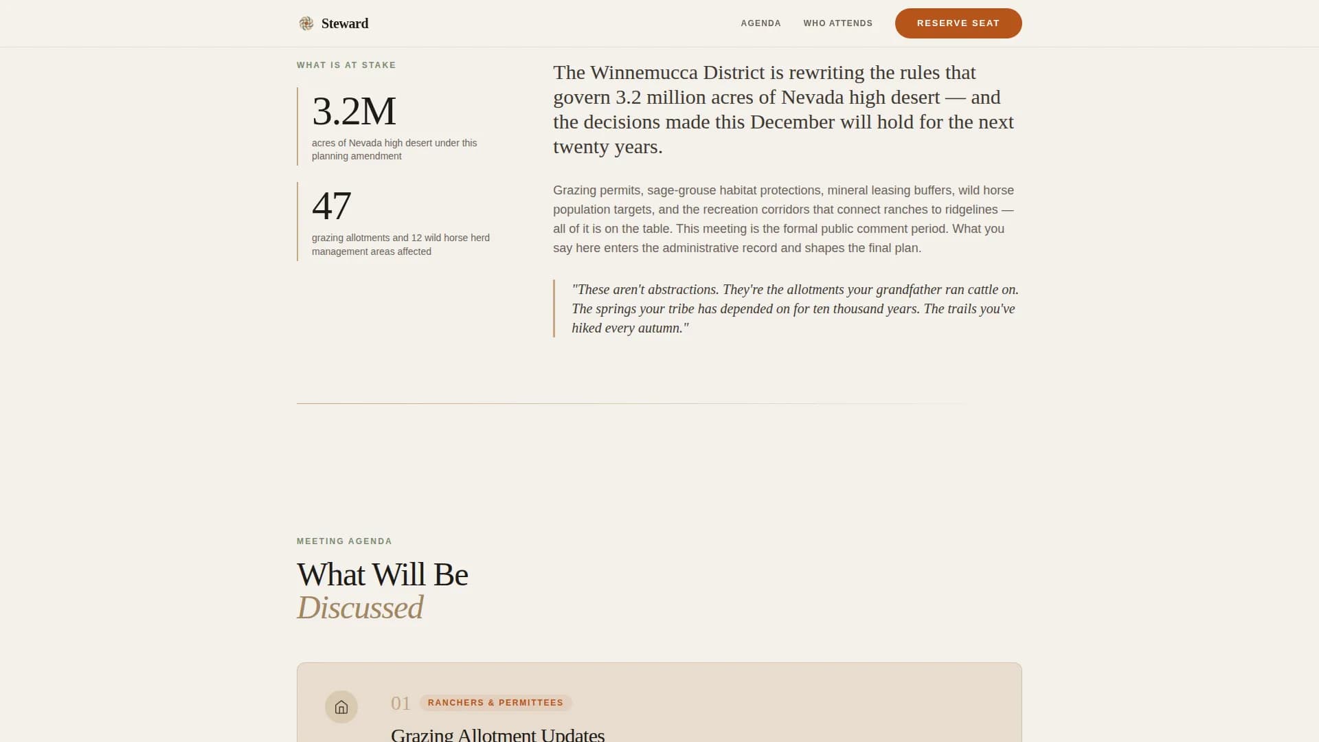 Steward — Preserve Conservation Event Landing Page Template