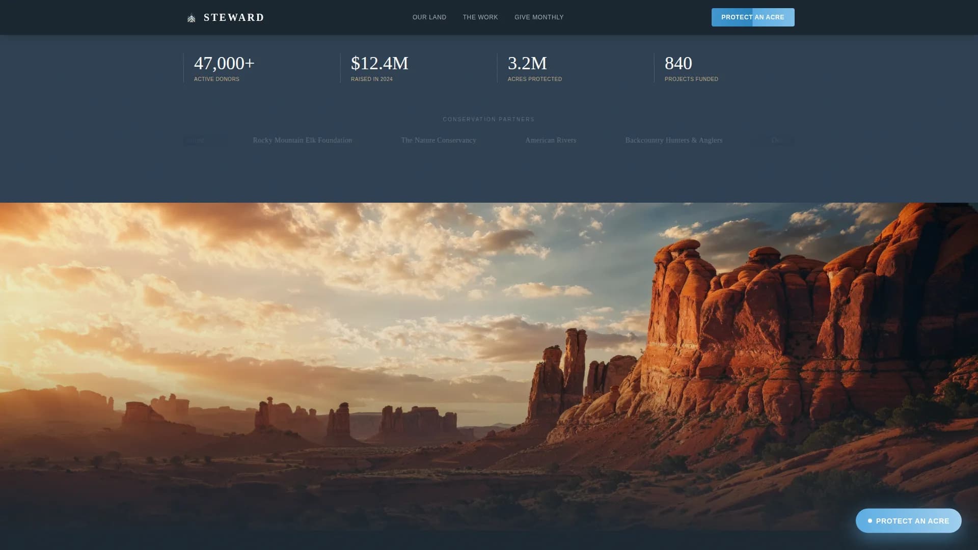 Champion — Advocate Land Conservation Landing Page Template