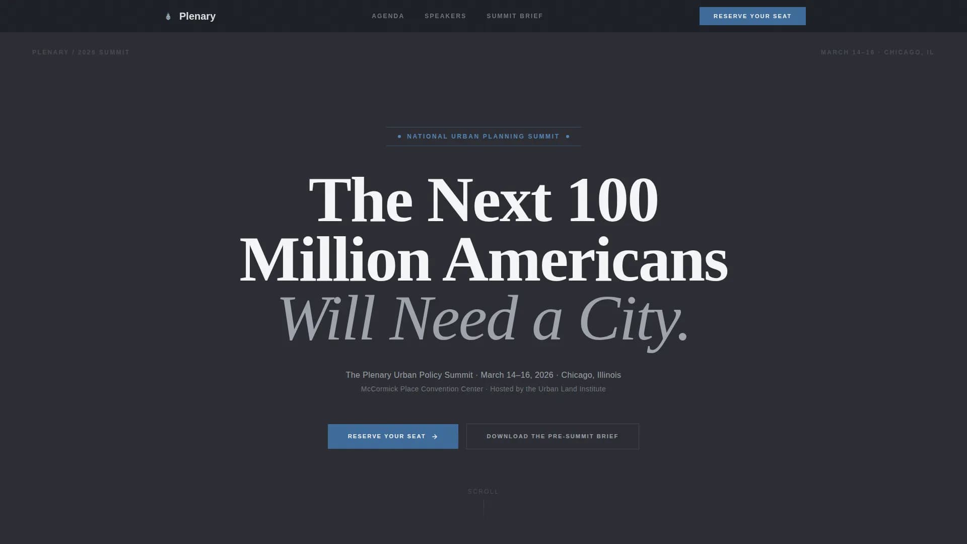 Plenary — Authoritative Urban Planning Landing Page Template