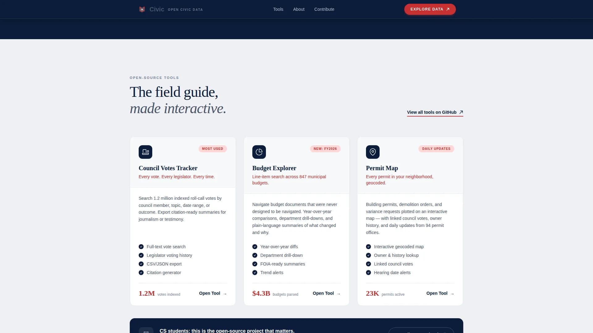 Civic - Public Data Transparency Landing Page Template