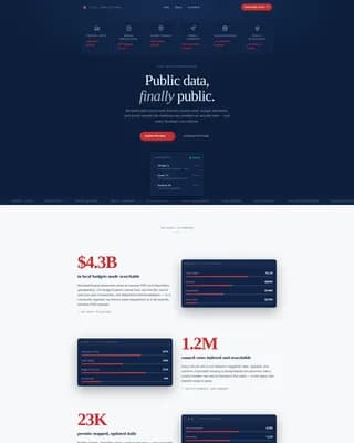 Civic - Public Data Transparency Landing Page Template
