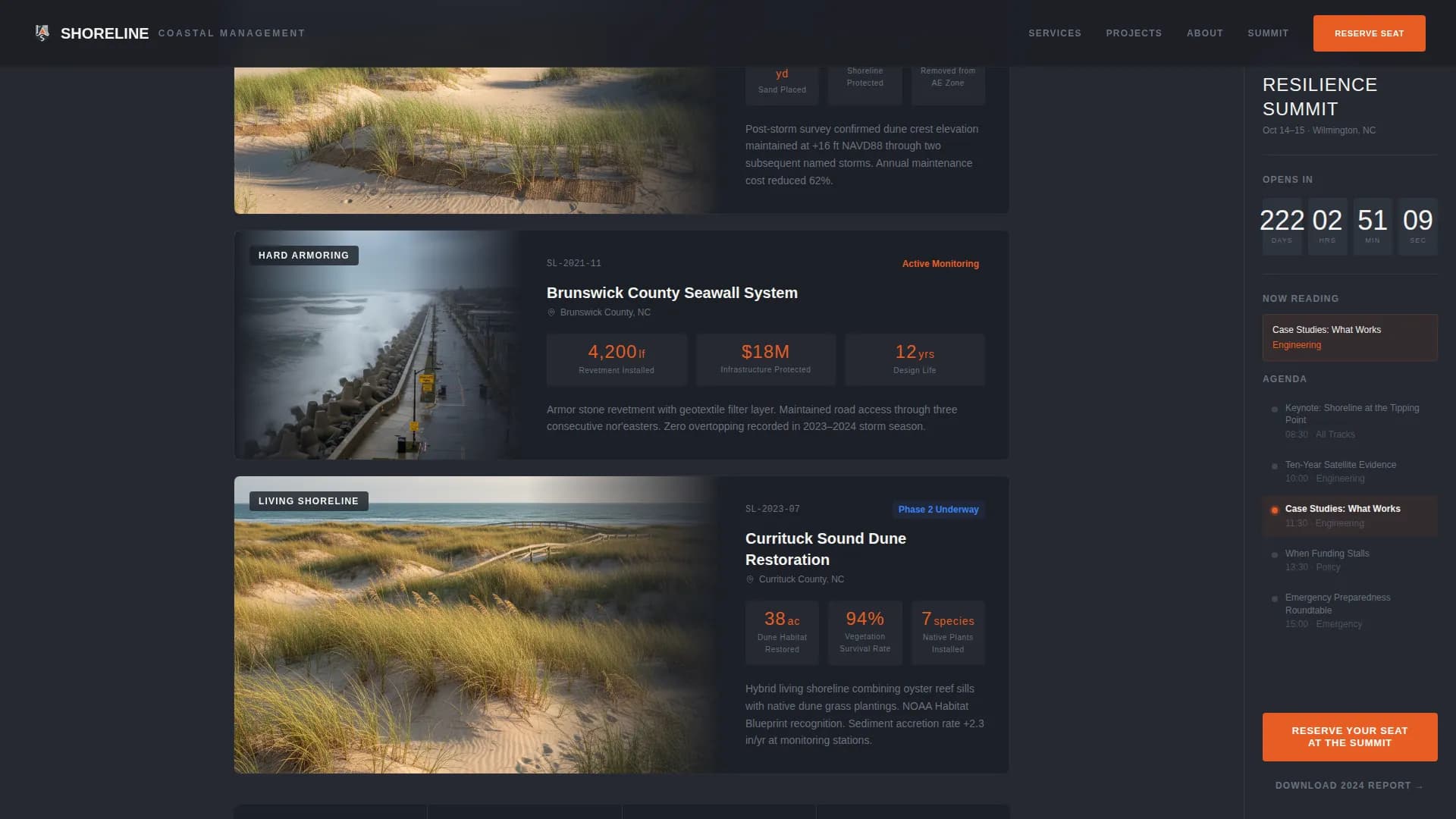 Shoreline — Immersive Climate Summit Landing Page Template
