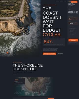 Shoreline — Immersive Climate Summit Landing Page Template