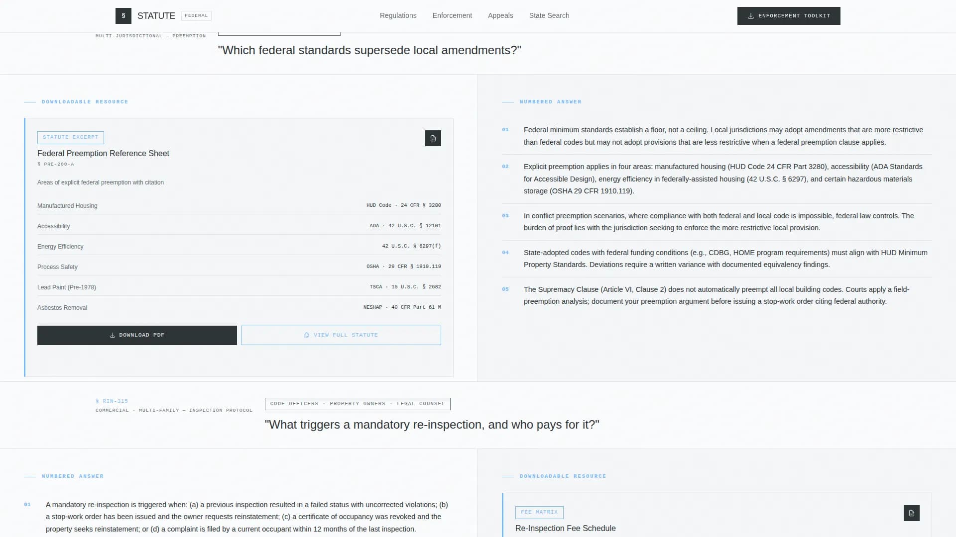 Statute — Authoritative Regulatory Enforcement Landing Page Template