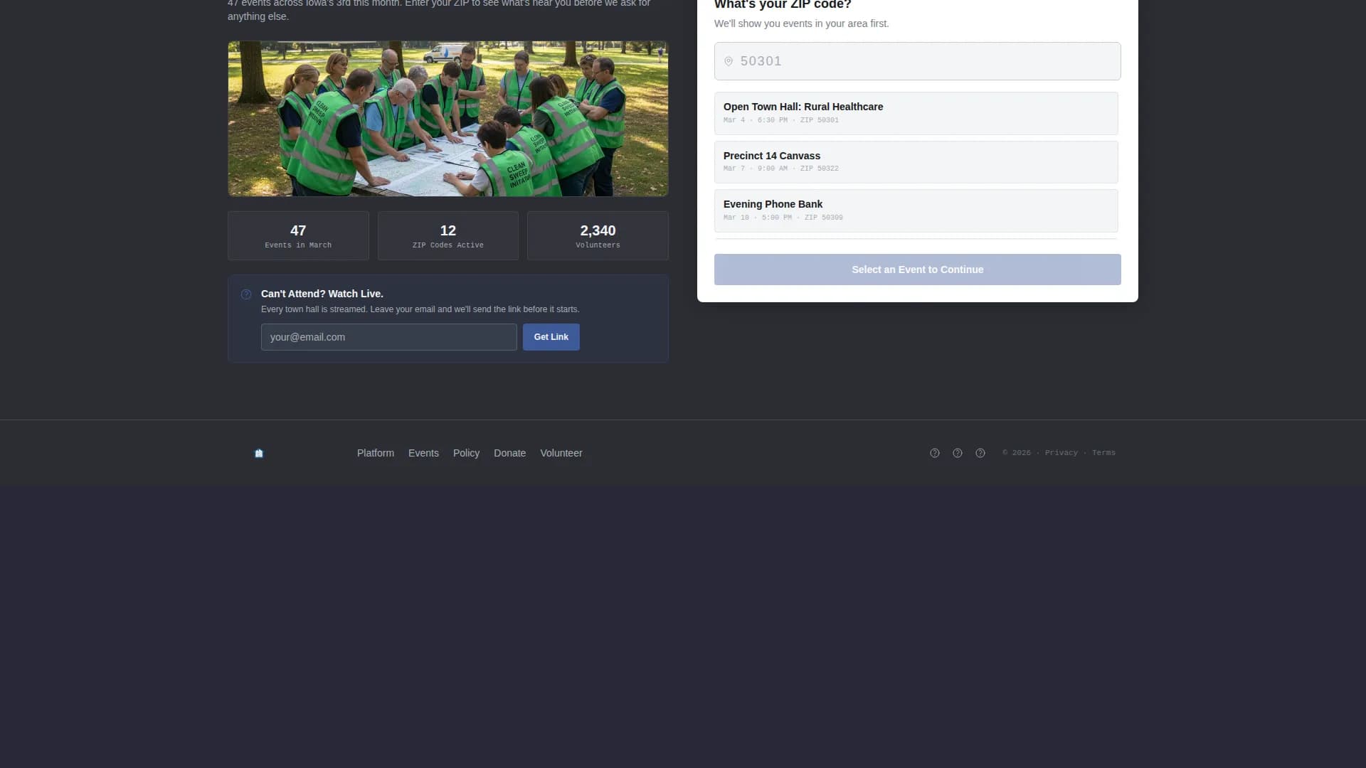 Caucus — Civic Political Engagement Landing Page Template